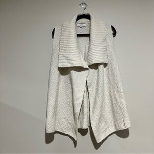 Loft | Wool & alpaca blend long sweater vest Basketweave knit Womens size M cozy